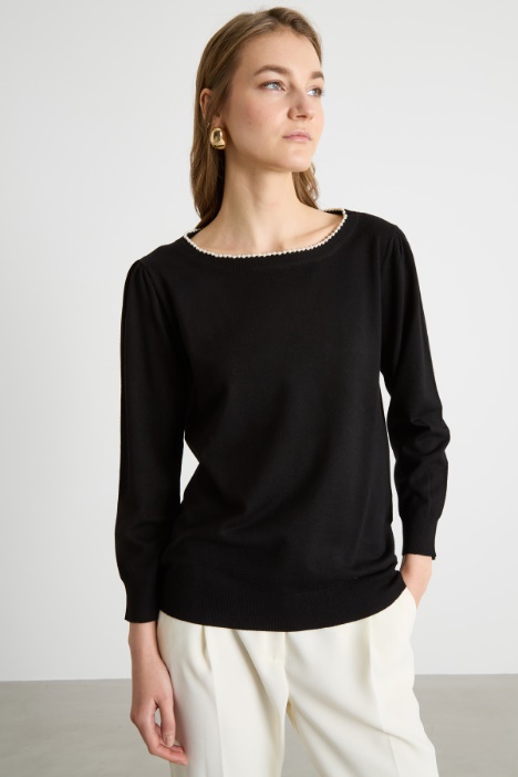 Pearl-embellished jumper Intrend