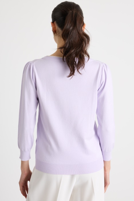 Maglia con perle applicate