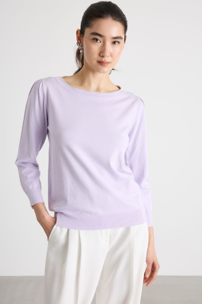 Pearl-embellished jumper Intrend - 2
