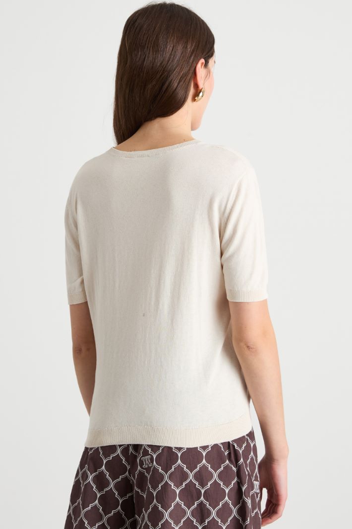 Silk and cotton knit top Intrend - 4