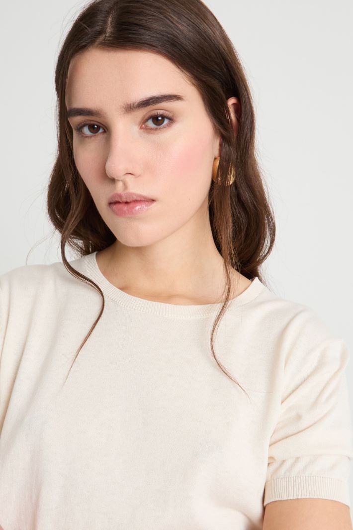 Silk and cotton knit top Intrend - 3