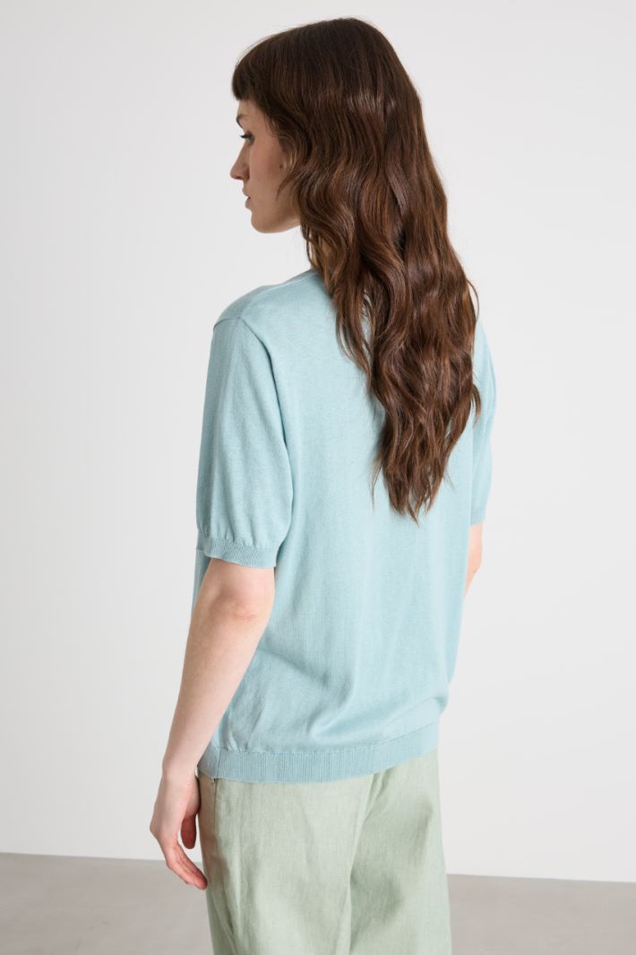 Silk and cotton knit top Intrend - 4