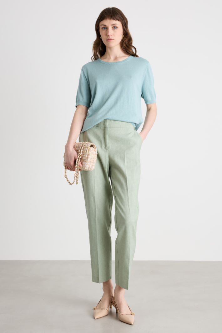 Silk and cotton knit top Intrend