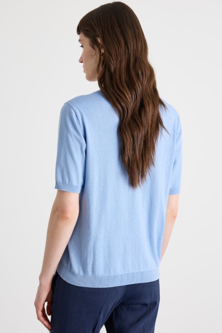 Silk and cotton knit top Intrend - 4