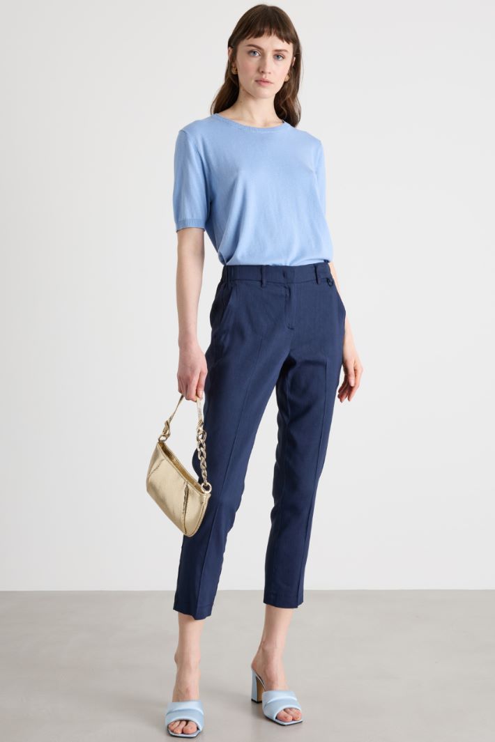 Silk and cotton knit top Intrend