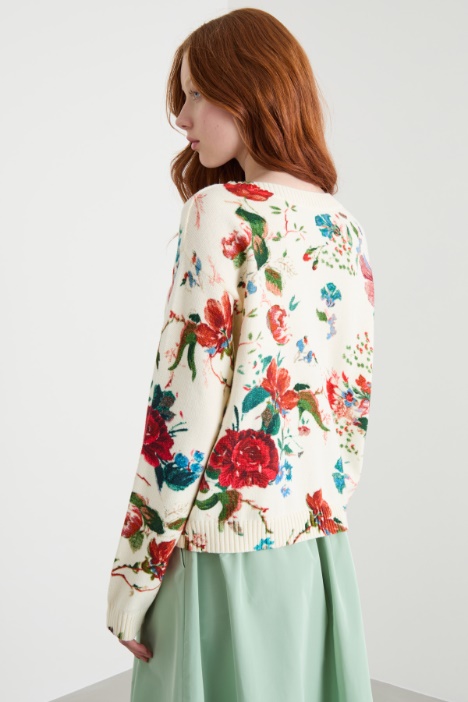 Jersey de cuello redondo estampado