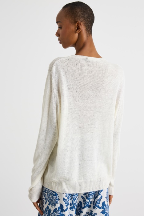 Jersey de cuello redondo de punto liso