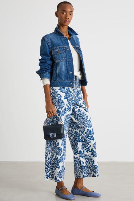 Crew-neck jumper in smooth-knit linen Intrend