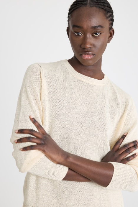 Jersey de cuello redondo de punto liso