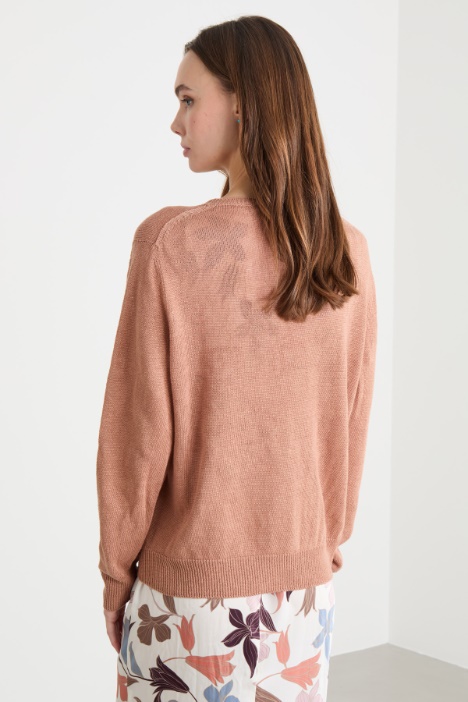 Jersey de cuello redondo de punto liso