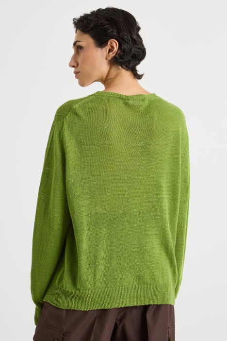 Maglia girocollo in filato rasato