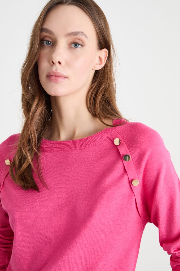 Slim-fit jumper with buttons Intrend - 3