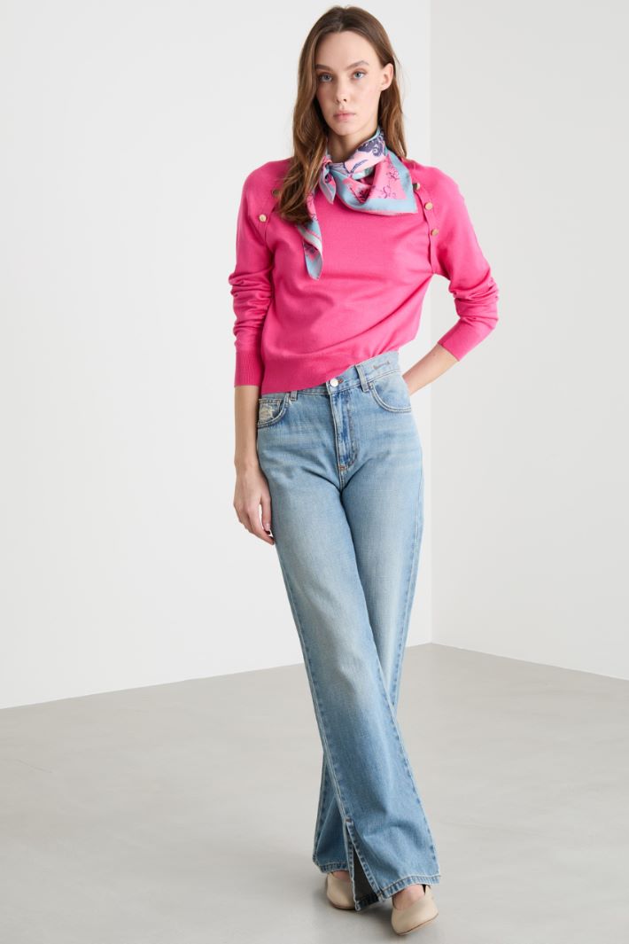 Slim-fit jumper with buttons Intrend