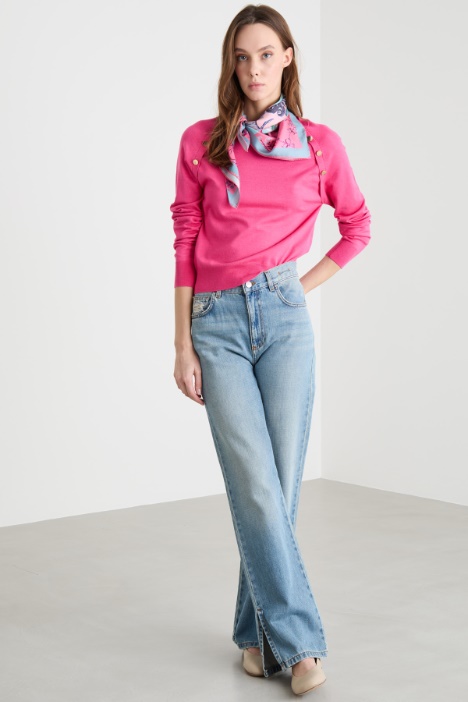 Slim-fit jumper with buttons Intrend