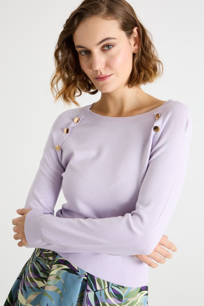 Slim-fit jumper with buttons Intrend - 3