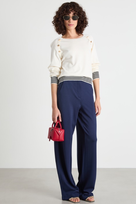 Slim-fit jumper with buttons Intrend