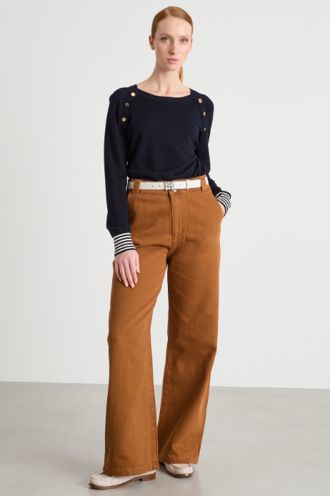 Slim-fit jumper with buttons Intrend