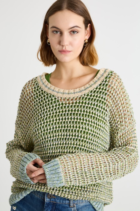 Maglia a rete effetto see-through