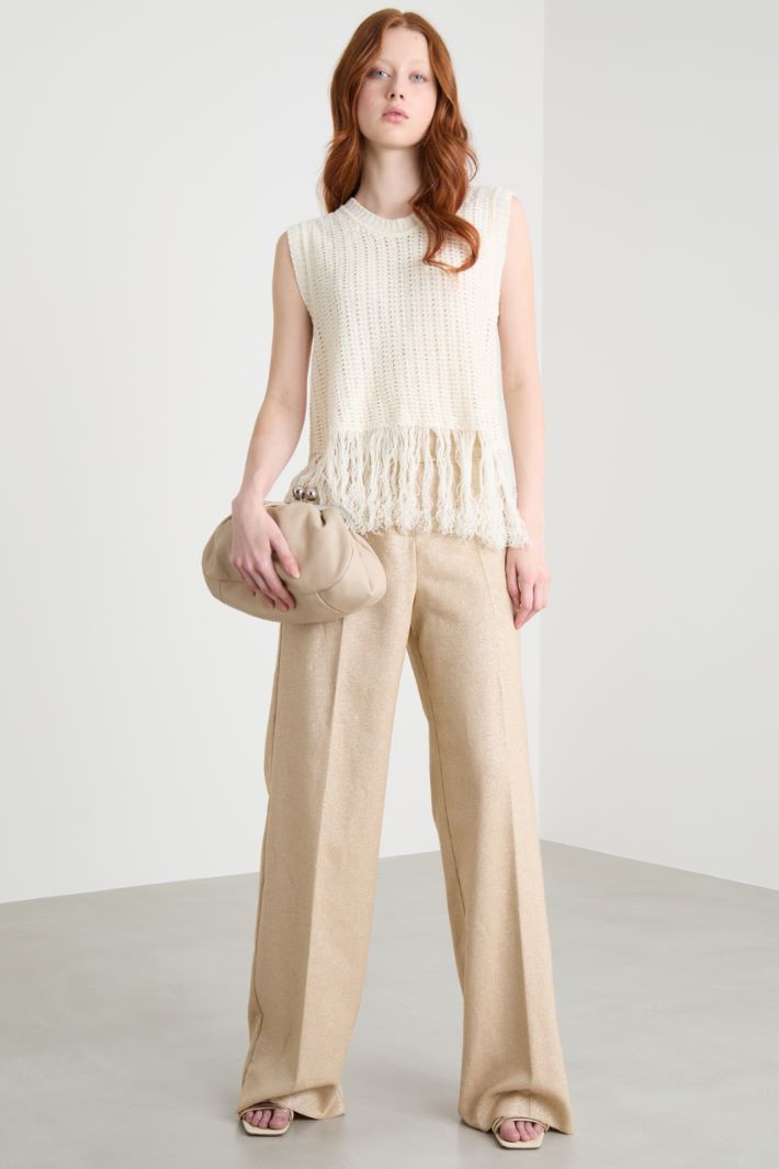 Fringed knit top Intrend