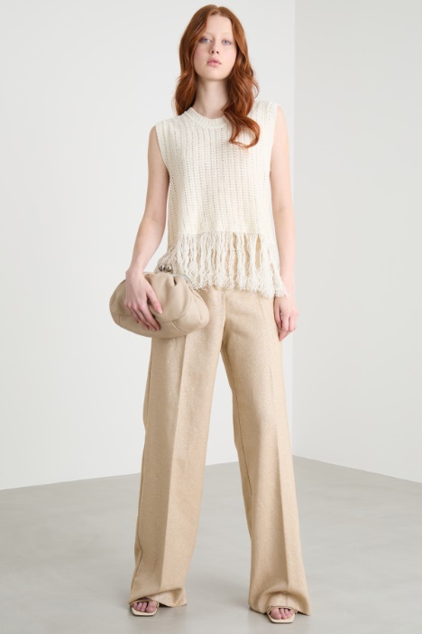 Fringed knit top Intrend