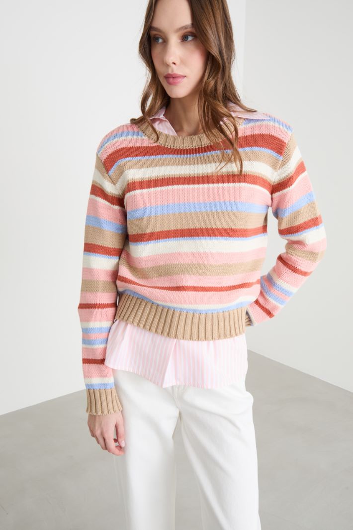 Jumper with ribbed trims Intrend - 2