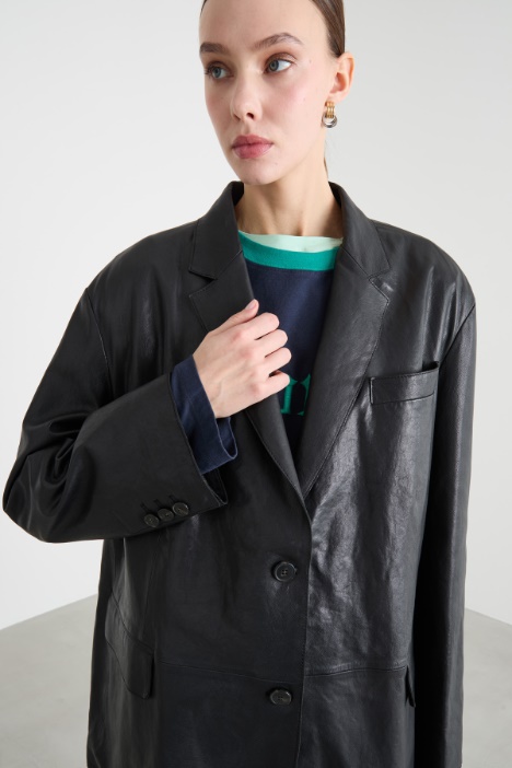 Blazer oversize de botonadura sencilla