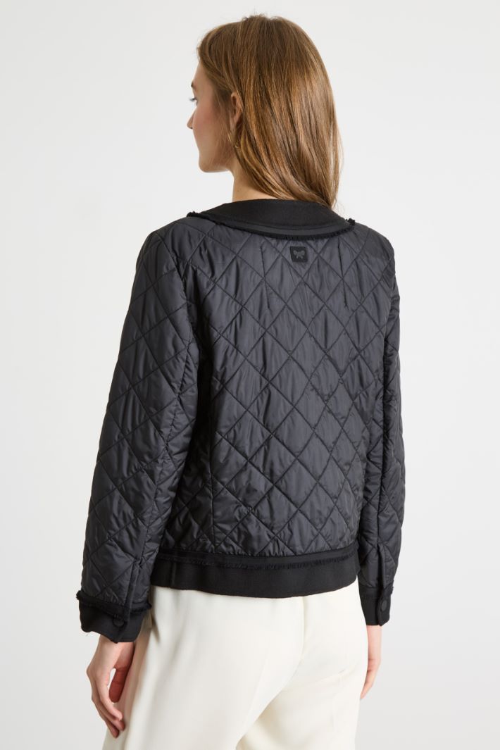 Quilted Jacket with Knit Panelling Intrend - 4