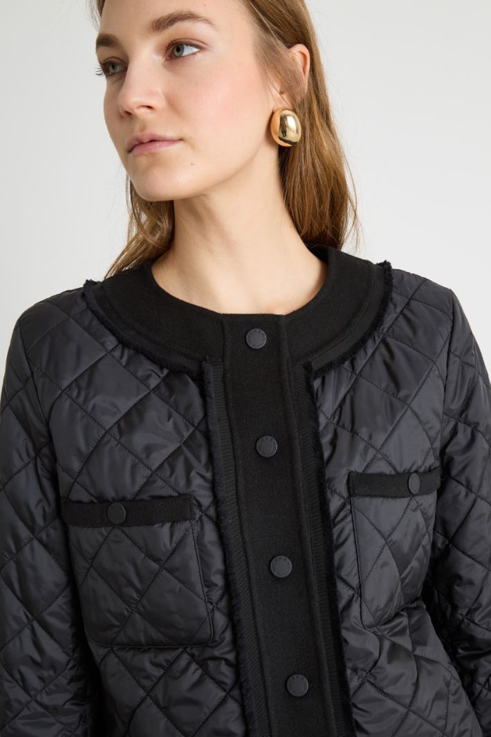 Quilted Jacket with Knit Panelling Intrend - 3