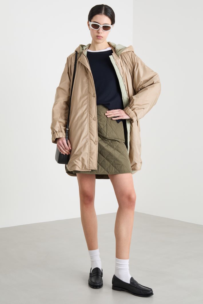 Reversible Water-Repellent Technical Canvas Parka Intrend