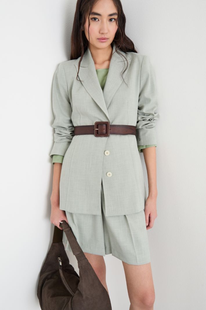 Cintura in pelle con fibbia ricoperta Intrend - 3