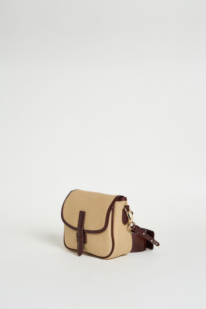 Leather-trimmed canvas shoulder bag Intrend - 2