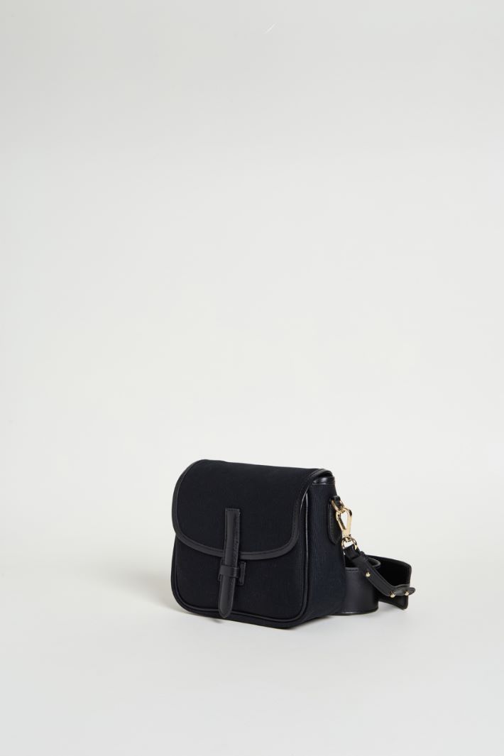 Leather-trimmed canvas shoulder bag Intrend - 2