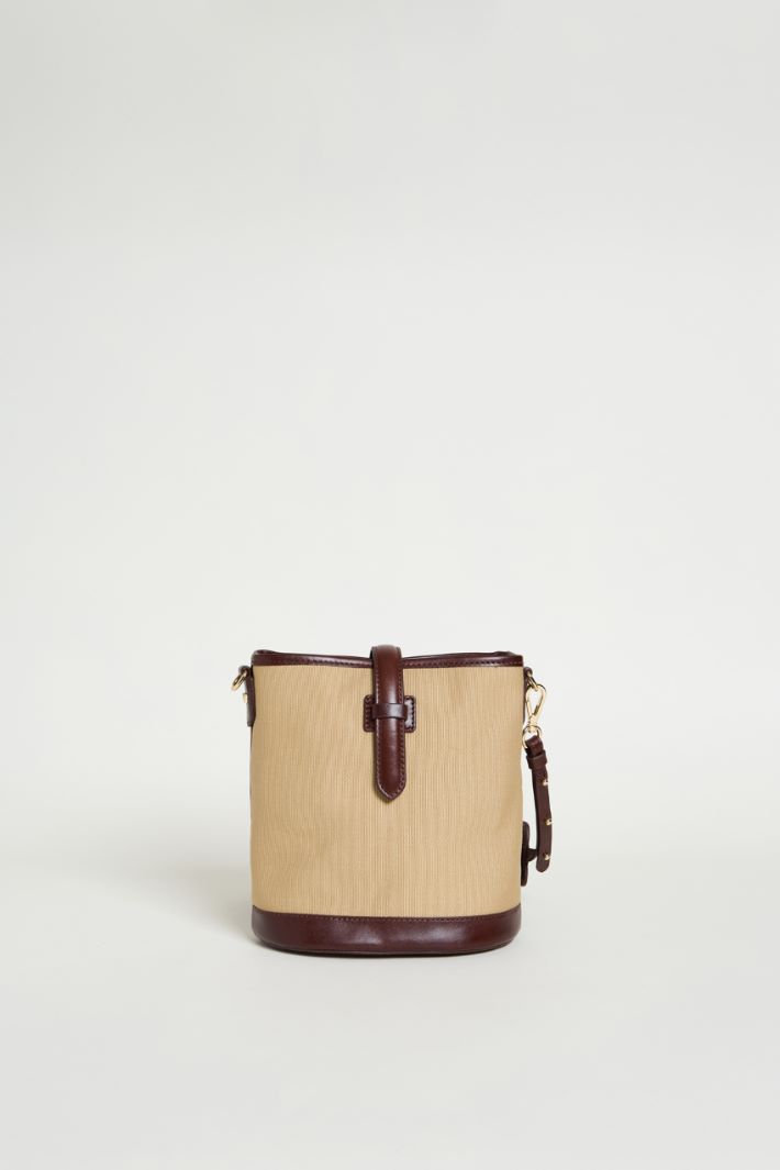 Mini canvas and leather bucket bag Intrend