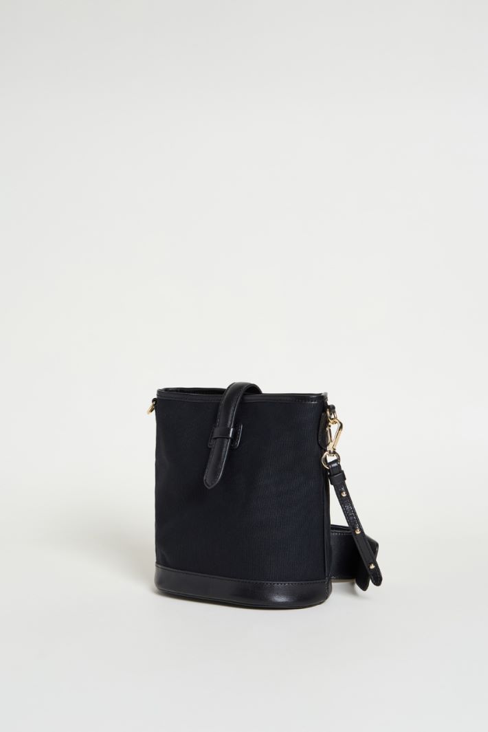 Mini canvas and leather bucket bag Intrend - 2
