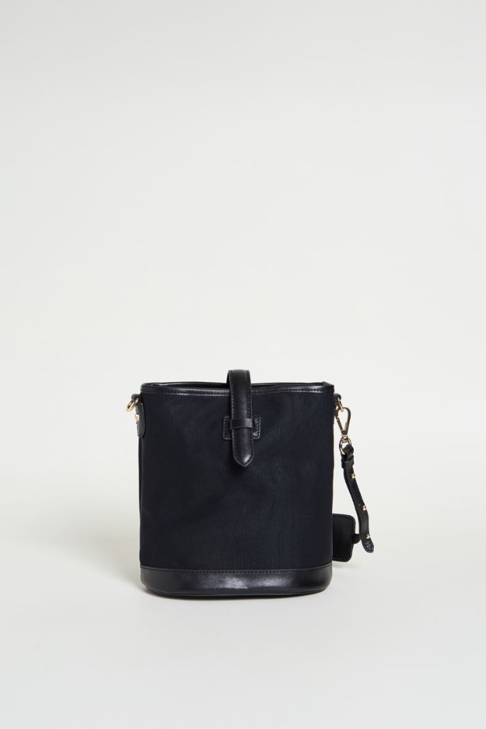 Mini canvas and leather bucket bag Intrend