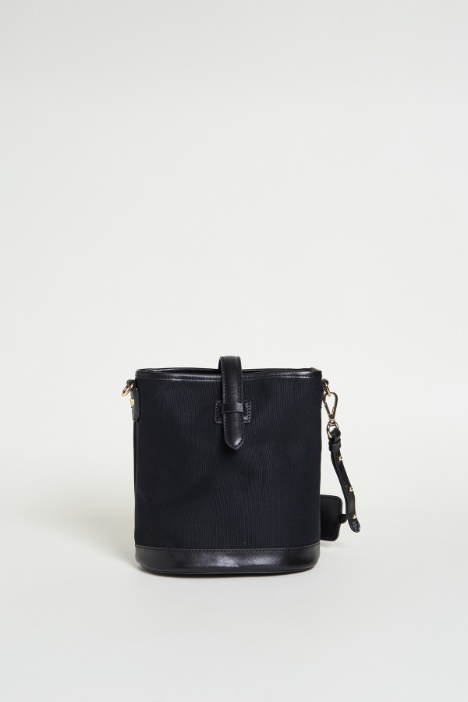 Mini canvas and leather bucket bag Intrend