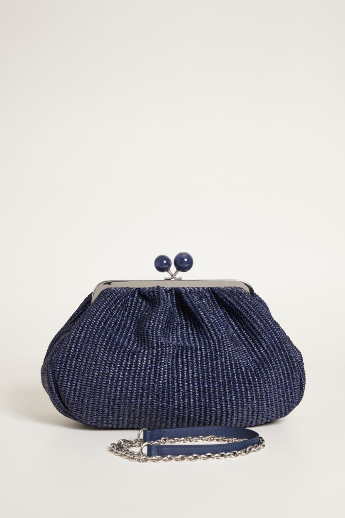 Raffia-effect fabric clutch bag Intrend - 3