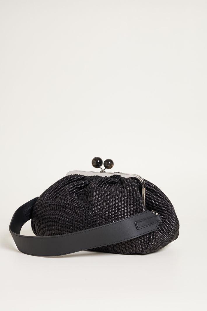 Raffia-effect fabric clutch bag Intrend - 2