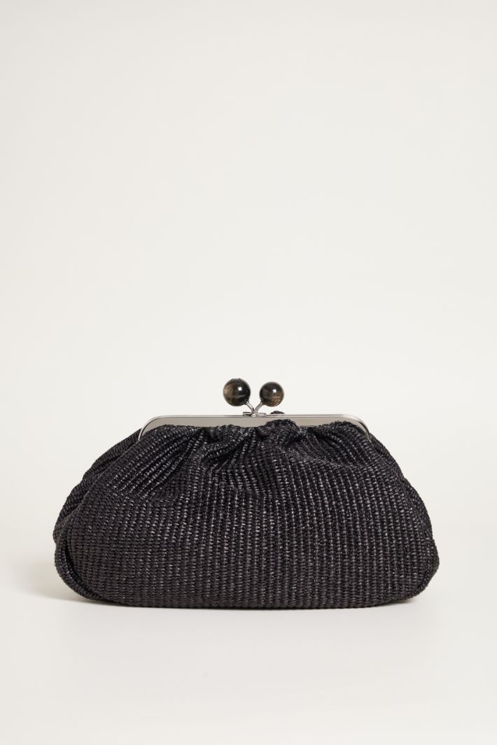 Raffia-effect fabric clutch bag Intrend