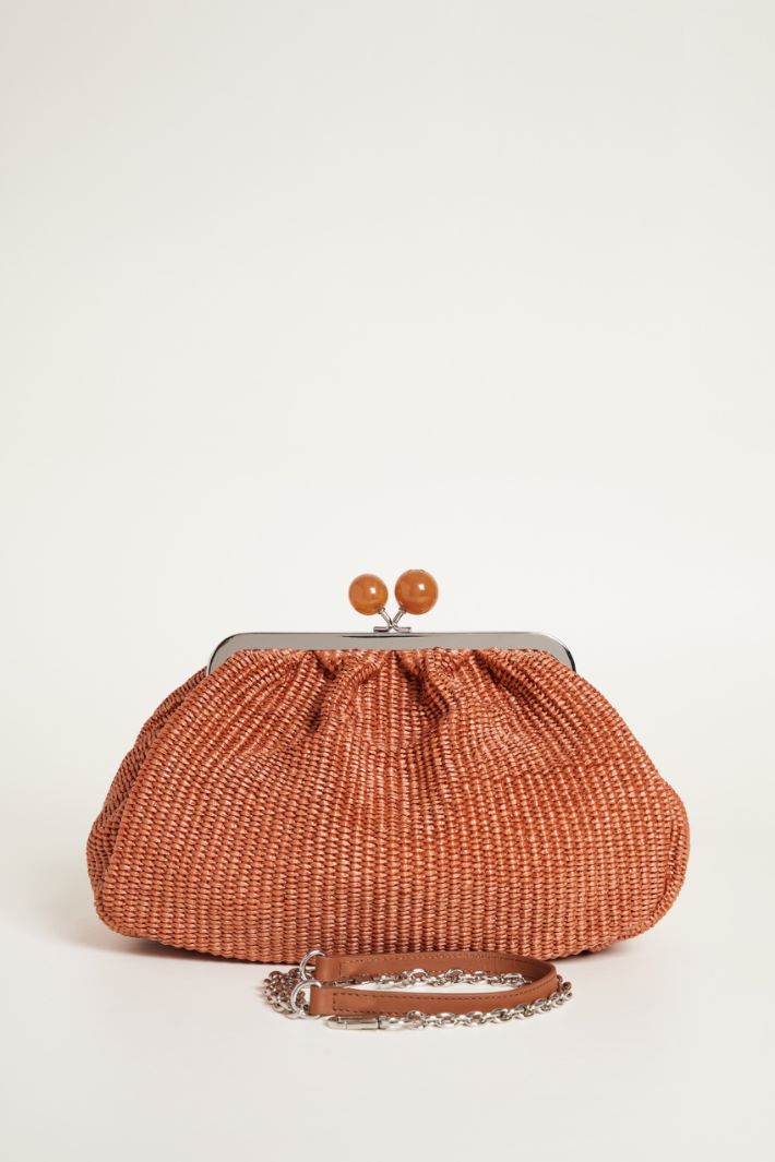 Raffia-effect fabric clutch bag Intrend - 3