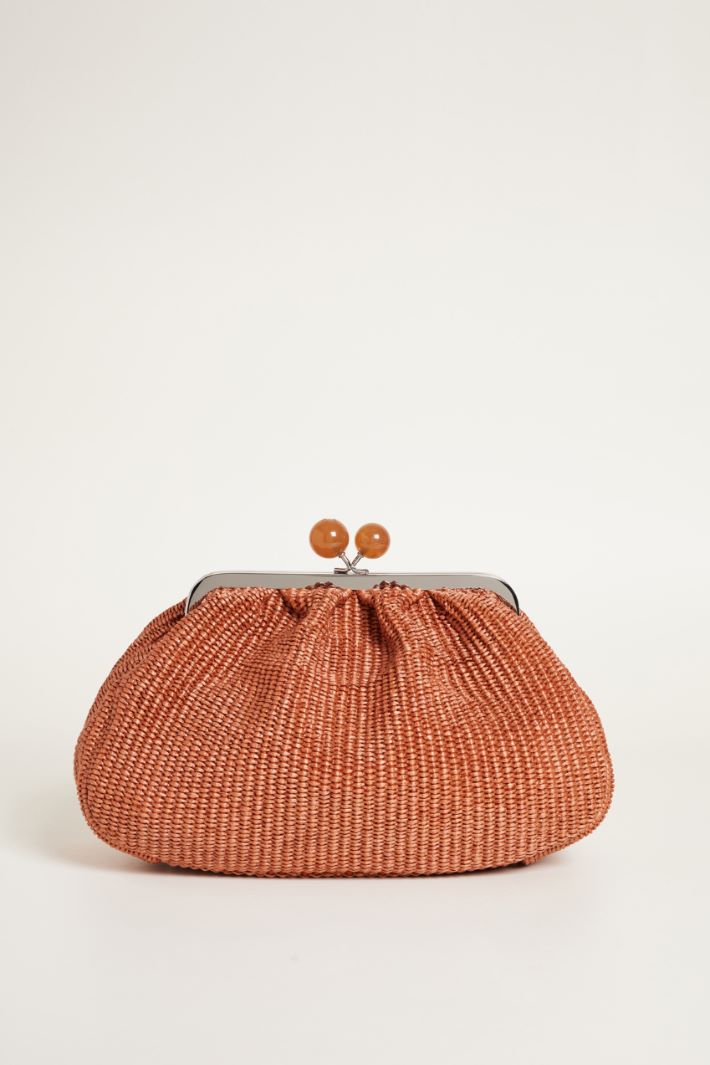 Raffia-effect fabric clutch bag Intrend