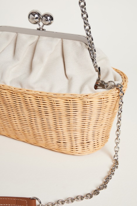 Clutch in tela e rattan
