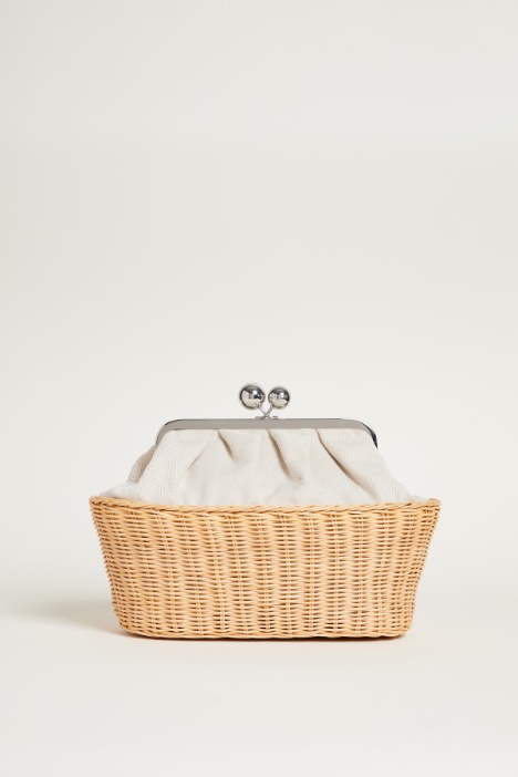 Canvas and rattan clutch Intrend