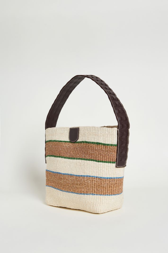 Bolso de cuerda natural y piel Intrend - 2