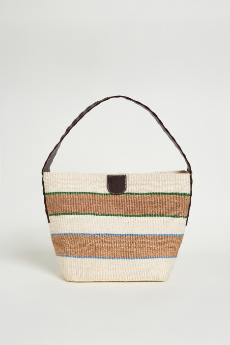 Bolso de cuerda natural y piel