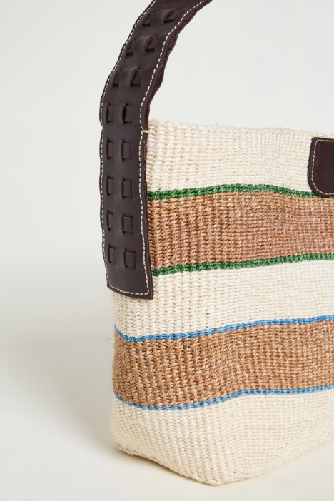 Bolso de cuerda natural y piel