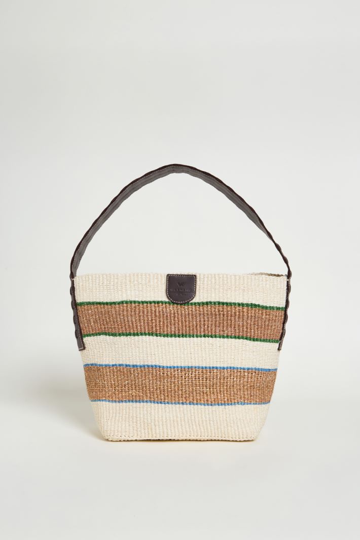 Bolso de cuerda natural y piel Intrend