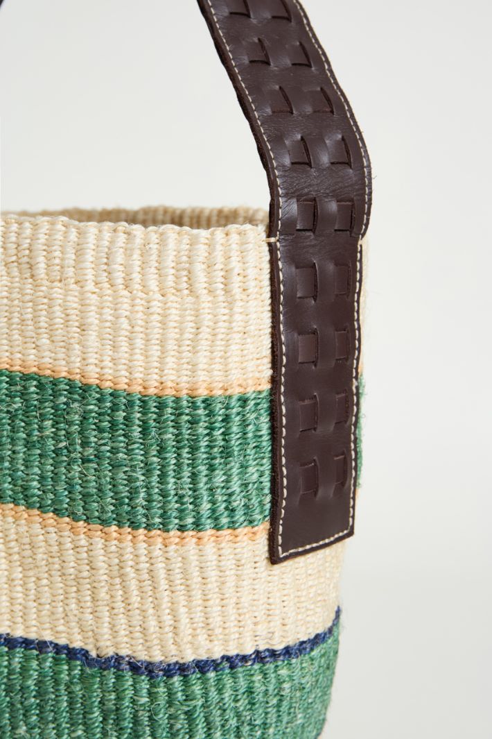 Bolso de cuerda natural y piel Intrend - 4