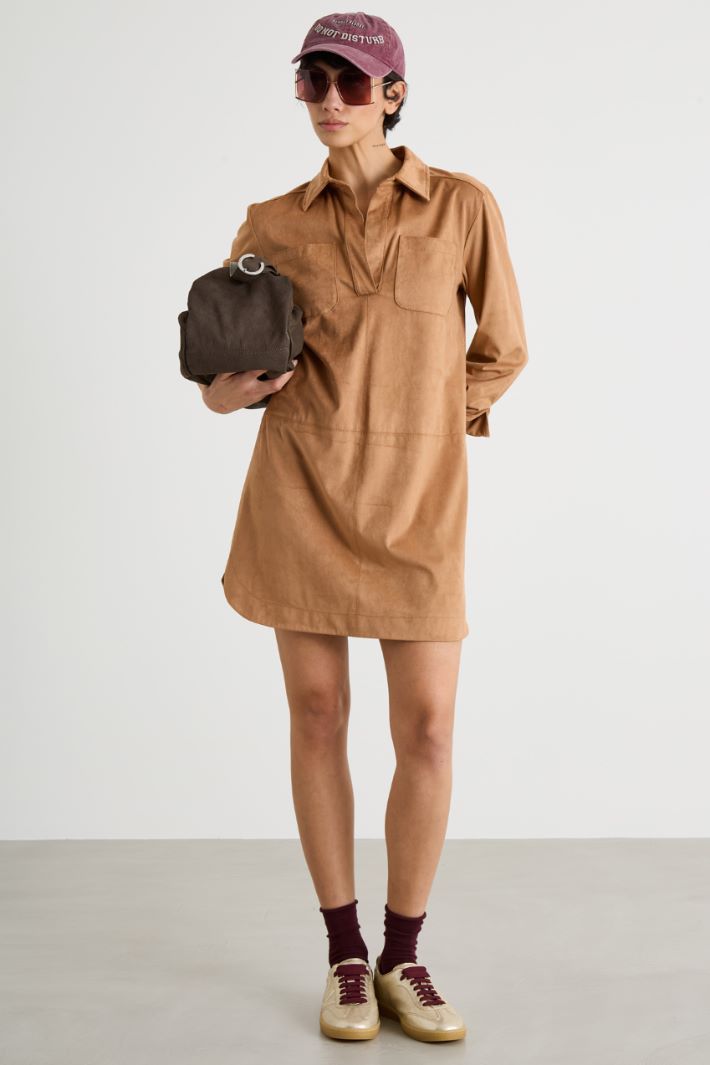 Topstitched short shirt dress Intrend