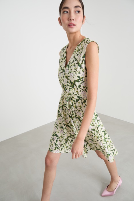 Abito corto in jersey stampato